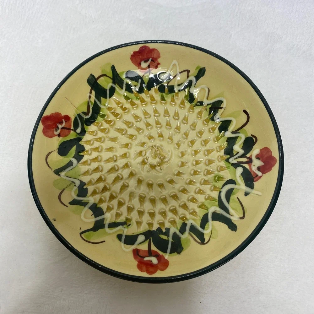 VTG Rupi Handmade Ceramic 1980 Garlic Grater Plate Hand‎ Painted Pottery Spain